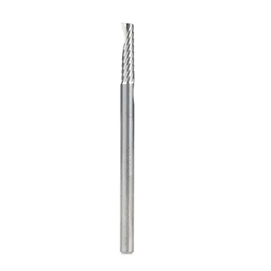 Amana 51459 Spiral O-Single Flute, Aluminum Cutting 1/8 D x 1/2 CH x 1/8 Shank 2" Up-Cut Router Bit