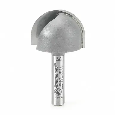 Amana 45924 Carbide Tipped Core Box 1/2 R x 1" D x 5/8 CH x 1/4 Shank Router Bit