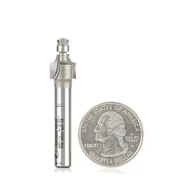 Amana MR0110 Miniature 3/32 R Corner Rounding w/ 3/16 D Ball Bearing x 3/8 D x 3/8 CH x 1/4" Shank