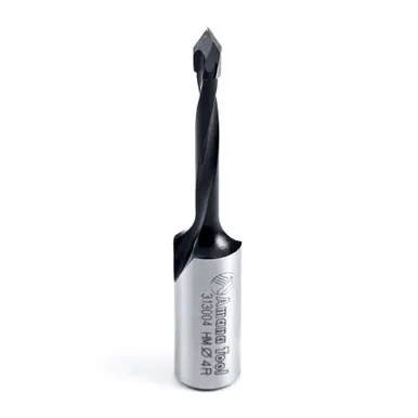 Amana 313004 Carbide Tipped Through-Hole Boring Bit R/H 4mm D x 57mm Long x 10mm Shank