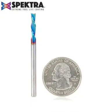 Amana 46227-K Spektra Spiral Plunge 1/8 Dia x 1/2 CH x 1/8 Shank 2" Down-Cut Router Bit