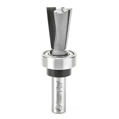 Amana 45884 Carbide Tipped Keller Dovetail 7 Deg x 5/8 D x 1" CH x 3/8 Shank w/ Upper Ball Bearing