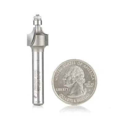 Amana MR0112 Miniature 1/8 R Corner Rounding w/ 3/16 D Ball Bearing x 7/16 D x 3/8 CH x 1/4" Shank
