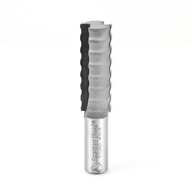 Amana 57260 Carbide Tipped Wavy Glue Joint Solid Surface 5/8 D x 1-13/16 CH x 1/2" Shank Router Bit