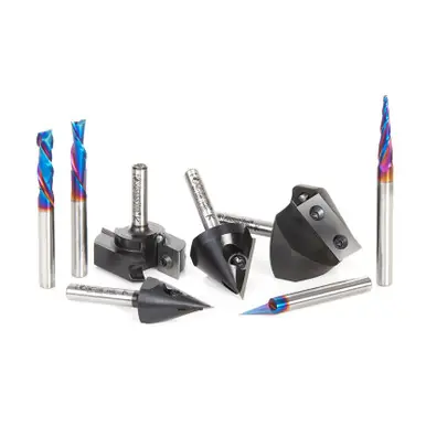 Amana AMS-179 8-Pc CNC Shapeoko Advanced Starter Router Bit Collection