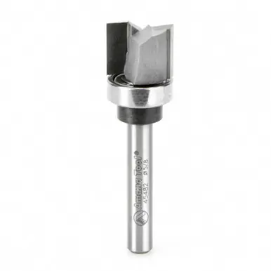 Amana 45482 Carbide Tipped Flush Trim Plunge Template 5/8 D x 1/2 CH x 1/4" Shank w/ Upper Ball