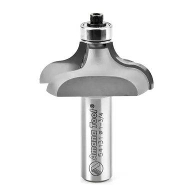 Amana 54131 Carbide Tipped Ogee 11/32 R x 1-3/4 D x 11/16 CH x 1/2" Shank w/ Lower BB Router Bit for