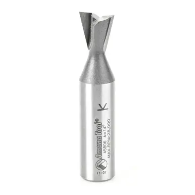 Amana 45806 Carbide Tipped Dovetail 14 Deg x .532 D x 1/2 CH x 1/2" Shank Router Bit for Omnijig &