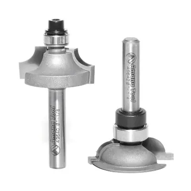 Amana 49643 Carbide Tipped Bead Stile and Rail 1/4" Shank Router Bit Set