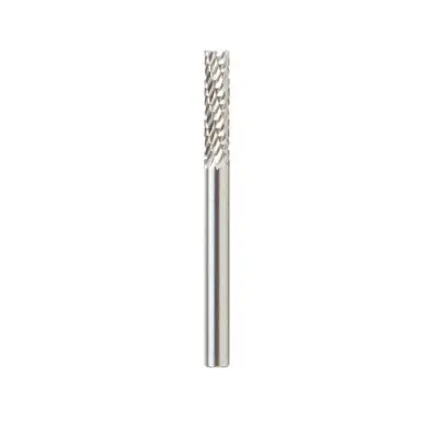 Amana BURS-080 Cylindrical Shape 1/8 D x 9/16 CH x 1/8 Shank x 1-1/2" w/ End, Double Cut SB Burr Bit