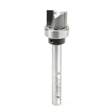 Amana 45484 Carbide Tipped Flush Trim Plunge Template 1/2 D x 3/8 CH x 1/4" Shank w/ Oversized Upper