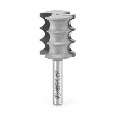 Amana 54210 Carbide Tipped Triple Bead 1/8 R x 7/8 D x 1" CH x 1/4 Shank Router Bit