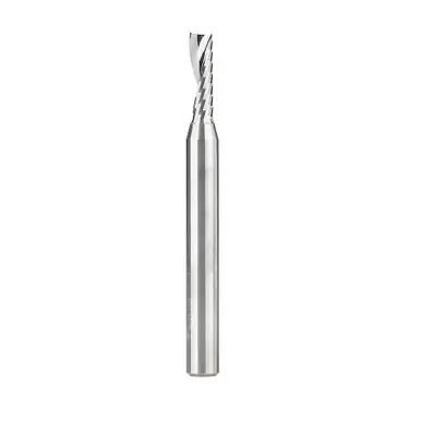 Amana 51423 Spiral O-Single Flute, Plastic Cutting 3/16 D x 5/8 CH x 1/4 Shank x 2-1/2" Up-Cut CNC
