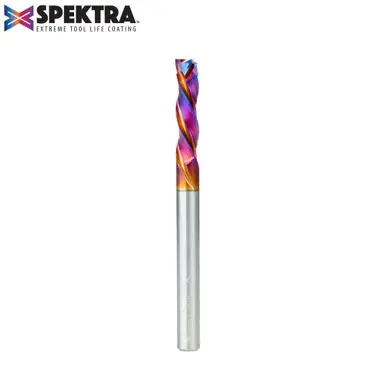 Amana 46016-K CNC Spektra Mortise Compression Spiral 1/4 D x 1 CH 1/4 Shank 3" 3 Flute Router Bit