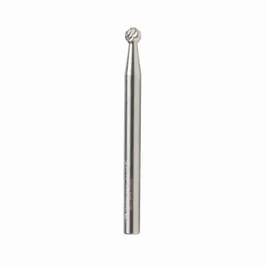 Amana BURS-150 Ball Shape 1/8 D x 1/8 CH x 1/8 Shank x 1-1/2" Double Cut SD Burr Bit