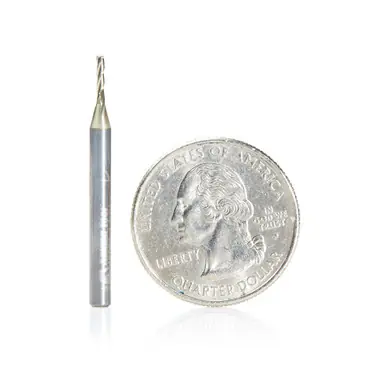 Amana 46093 Spiral 1.2mm Dia x 5mm Cut Height x 1/8" Shank x 35mm Long Composite, Fiberglass &