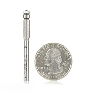 Amana MR0105Miniature 3/16 D Flush Trim w/ 3/16 D Ball Bearing x 7/16 CH x 1/8" Shank Carbide Tipped