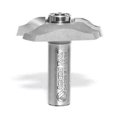 Amana 54299 Carbide Tipped Base Molding Ogee Edge Detail w/ BB 19/64 x 1/8 R x 1-21/32 D x 3/8 CH x