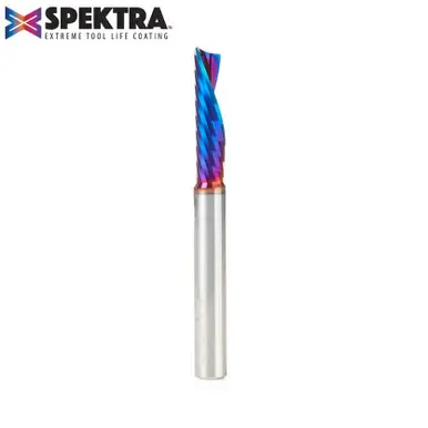 Amana 51505-K Spektra Coated Spiral O-Single Flute, Plastic Cutting 1/4 D x 1 CH x 1/4 Shank x