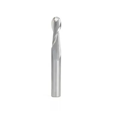 Amana 46381 Up-Cut Spiral Ball Nose 3/16 R x 3/8 D x 1-1/8 CH x 3/8 Shank x 3" x 2 Flute Router Bit
