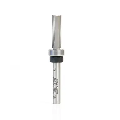 Amana 45371 Carbide Tipped Flush Trim Plunge Template 5/16 D x 1 CH x 1/4" Shank w/ Oversized Upper