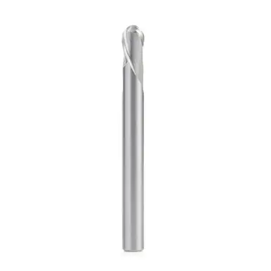 Amana 46475 Double Flute Down-Cut Ball Nose Spiral 1/8 R x 1/4 D x 3/8 CH x 1/4 Shank x 2-1/2"