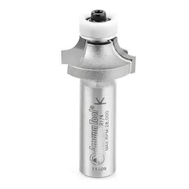 Amana 57149 Carbide Tipped Corner Rounding w/ Ultra-Glide BB Guide Solid Surface 1" D x 1/2 CH x 1/4