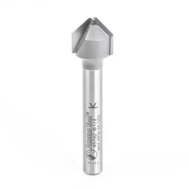 Amana 45792 V-Groove 90° for ACM Panels .090 Tip Cut Width x 3/8 CH x 1/2 D x 1/4"