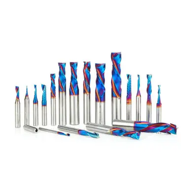 Amana AMS-190-K 18-Pc CNC Spektra Compression Spiral, Plastic Cutting Spiral O-Flute and Spiral