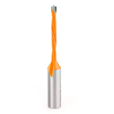 Amana 302004 Carbide Tipped Brad Point Boring Bit L/H 4mm D x 77mm Long x 10mm Shank