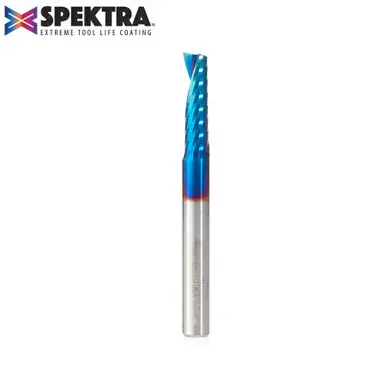 Amana 51444-K Spektra Coated Spiral O-Single Flute, Plastic Cutting 1/4 D x 7/8 CH x 1/4 Shank x