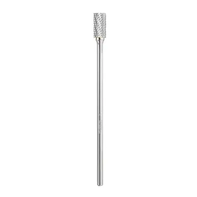 Amana BURS-090 Cylindrical Shape Head 1/2 D x 1 CH x 1/4 Shank x 7" w/ End, Double Cut SB Burr Bit
