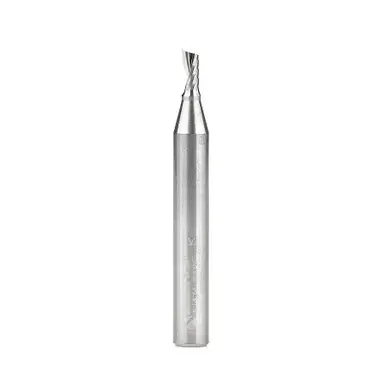 Amana 51474 Spiral O-Single Flute, Aluminum Cutting 1/8 D x 1/4 CH x 1/4 Shank x 2" Up-Cut Router