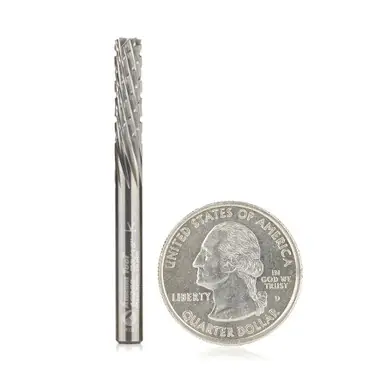 Amana 46262 Carbon Fiber Cutting Down-Cut 3/16 Dia x 5/8 Cut Height x 3/16 Shank x 2" Router Bit