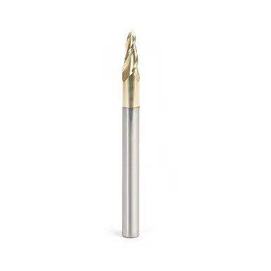 Amana 46288 CNC 2D/3D Carving 7 Deg Tapered Angle Ball Nose x 1/8 D x 1/16 R x 1/2 CH x 1/4 Shank x