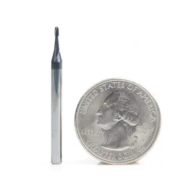 Amana 51747 Mini Spiral for Steel, Stainless Steel & Composites, AlTiN Coated 0.0250 R x 0.050 D x