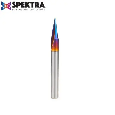 Amana 45783-K Spektra Carving Liner 18 Deg x 1/4 D x 5/8 CH x 1/4 Shank x 2-1/2" Single Flute Router