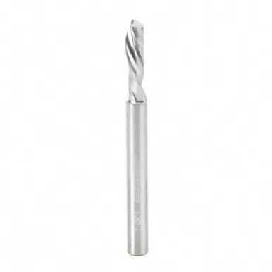 Amana 51512 Spiral O-Single Flute, Plastic Cutting 3/16 D x 5/8 CH x 3/16 Shank x 2" Down-Cut CNC