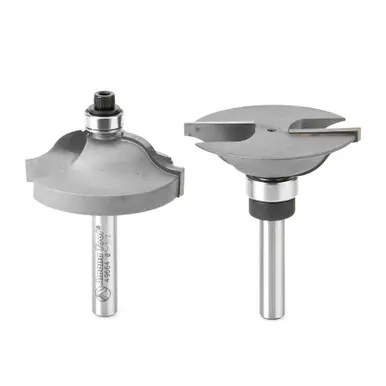 Amana 49667 Carbide Tipped 2-Piece Ogee Stile and Rail 1/4" Shank Router Bit Set