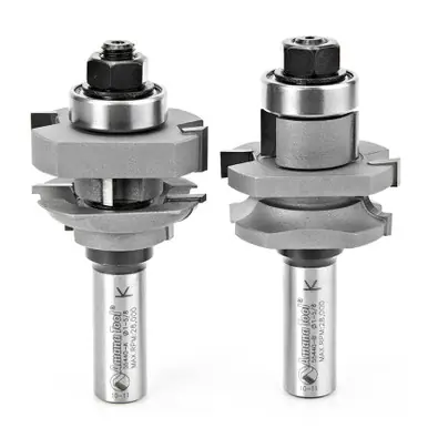 Amana 55440 Carbide Tipped 2-Piece Stile and Rail 1-5/8 D x 1-1/16 CH x 3/16 R x 1/2" Shank Router