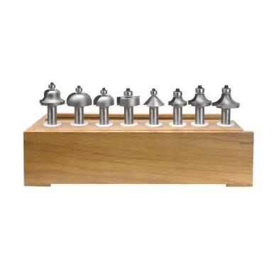 Amana AMS-208 8-Piece Carbide Tipped 1/2" Shank Profile Router Bit Set