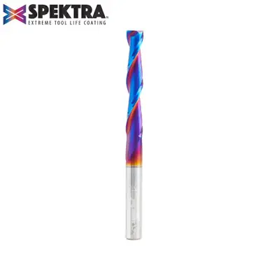 Amana 46577-K CNC Spektra Spiral 2D/3D Carving 0.10 Deg Straight Angle Flat Bottom x 1/4 D x 1-1/2