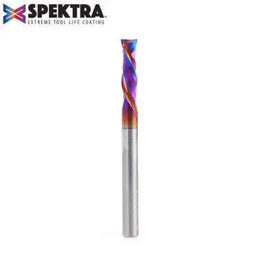 Amana 46033-K CNC Spektra Mortise Compression Spiral 1/4 D x 7/8 CH 1/4 Shank 3" 2 Flute Router Bit