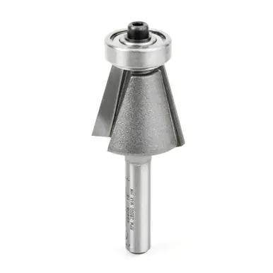 Amana 49408 Carbide Tipped Chamfer 15 Degree x 7/8 D x 3/4 CH x 1/4" Shank w/ Lower Ball Bearing