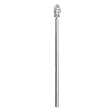 Amana BURS-180 Oval Shape Head 1/2 D x 7/8 CH x 1/4 Shank x 6-7/8" Double Cut SE Burr Bit