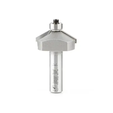 Amana 49420 Carbide Tipped Chamfer 60 Degree x 1-1/2 D x 5/8 CH x 1/2" Shank w/ Lower Ball Bearing