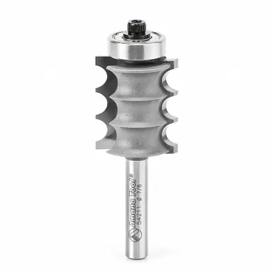 Amana 54211 Carbide Tipped Triple Bead 1/8 R x 7/8 D x 1" CH x 1/4 Shank w/ Lower Ball Bearing