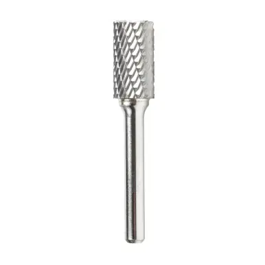 Amana BURS-088 Cylindrical Shape Head 1/2 D x 1 CH x 1/4 Shank x 2-3/4" w/ End, Double Cut SB Burr