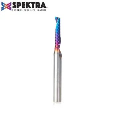 Amana 51442-K Spektra Coated Spiral O-Single Flute, Plastic Cutting 3/16 D x 7/8 CH x 1/4 Shank x