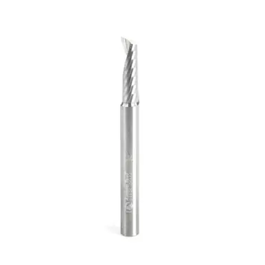 Amana 51496 Metric Spiral O-Single Flute, Aluminum Cutting 6 D x 20 CH x 6 Shank x 64mm Long Up-Cut